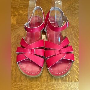 Salt Water Red Strappy Leather Sandals
